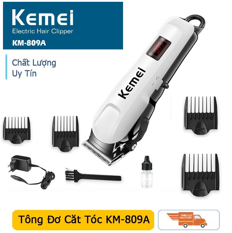 Tông đơ kemei chính hãng , tông đơ cắt tóc kemei km 809a, hớt tóc gia đình, trẻ em, máy cắt tóc đa năng, không dây, chuyên nghiệp