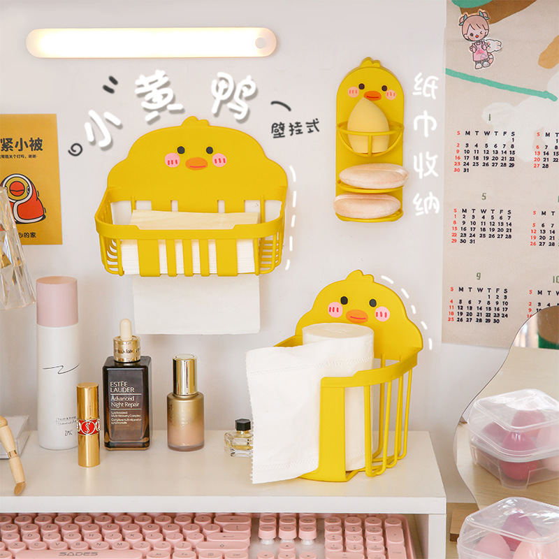 Giá treo khăn giấy tiện dụng kiểu dáng vịt vàng siêu cute - UniLabel
