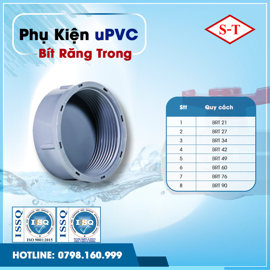 [HÀNG CHÍNH HÃNG] Nút bít ren trong, bít răng trong nhựa PVC Siêu Thành