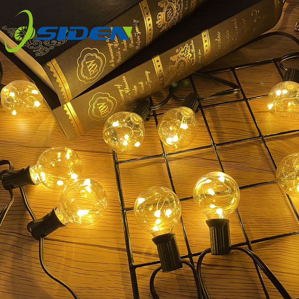 G40 8 Chế độ Đèn dây Đèn dây đồng 25 + 2 Bóng bay 220V Dự phòng Bóng đèn trong suốt Đèn dây trong vườn Đèn dây không thấm nước Đèn cổ tích Ngoài trời Đèn vòng hoa ngoài trời Sân vườn Giáng sinh Đám cưới Năm mới