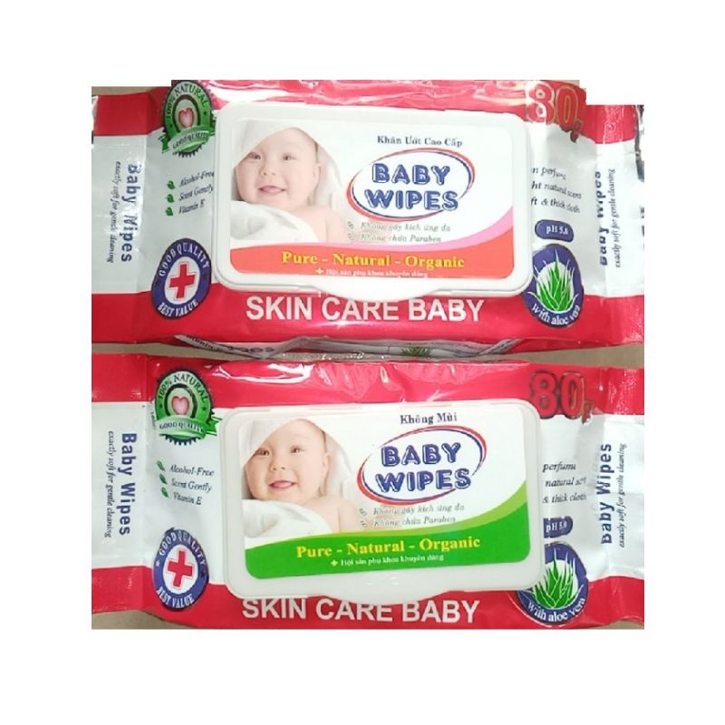 Khăn giấy ướt baby wipes gói 80 tờ