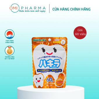 Kẹo Ngậm Chống Sâu Răng Cho Bé Vị Cam Beanstalk Nhật Bản (60 viên/Gói)