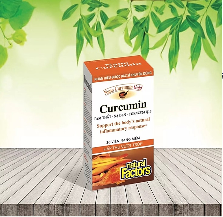 Viên Tinh Nghệ NaNo Curcumin Gold  Tam Thất Xạ Đen , Coenzym Q10 Giảm Viêm loét Dạ Dày ,Tá Tràng Khó Tiêu Đau Thượng vị - Hộp 30 Viên
