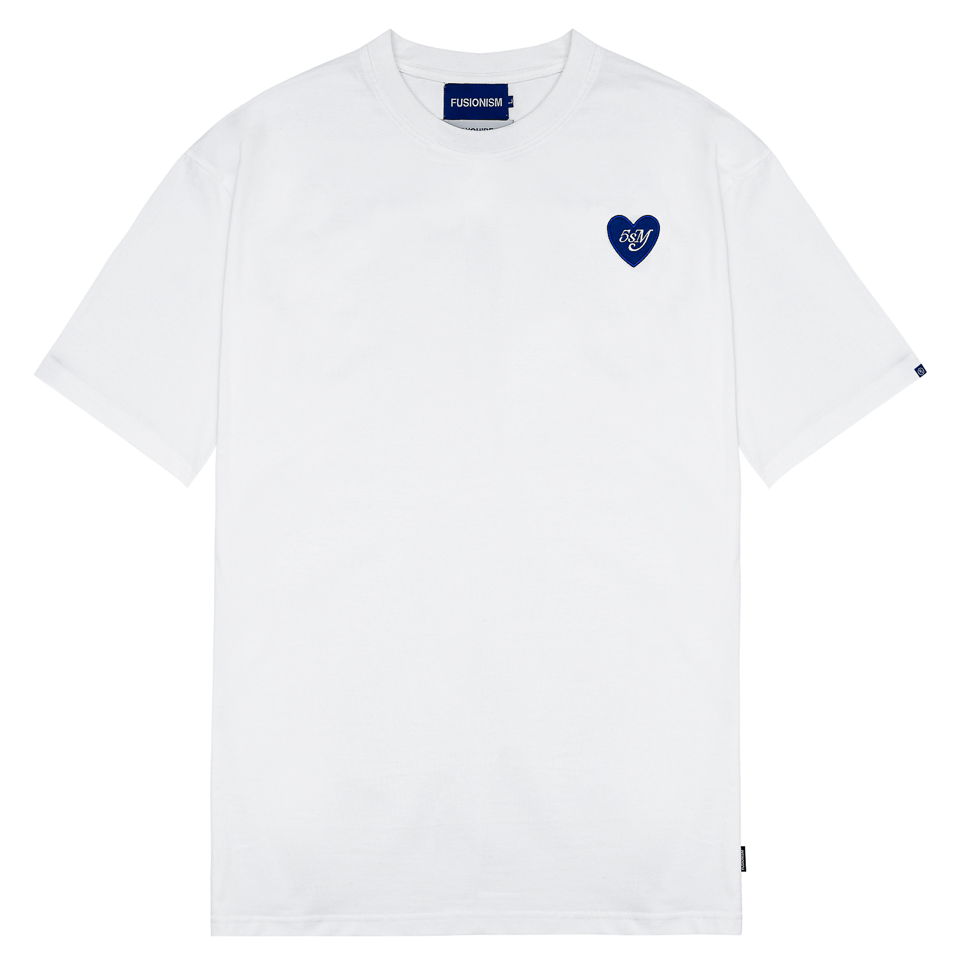 Áo thun thêu trái tim Heart 05SM Fusionism - Màu Trắng Đen - Unisex - Form Oversize