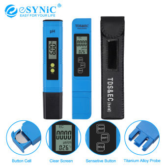 ESYNIC Máy Đo PH Kỹ Thuật Số + Bộ Lọc PPM Độ Tinh Khiết Của Nước TDS EC LCD Bút Thử Hồ Thủy Canh