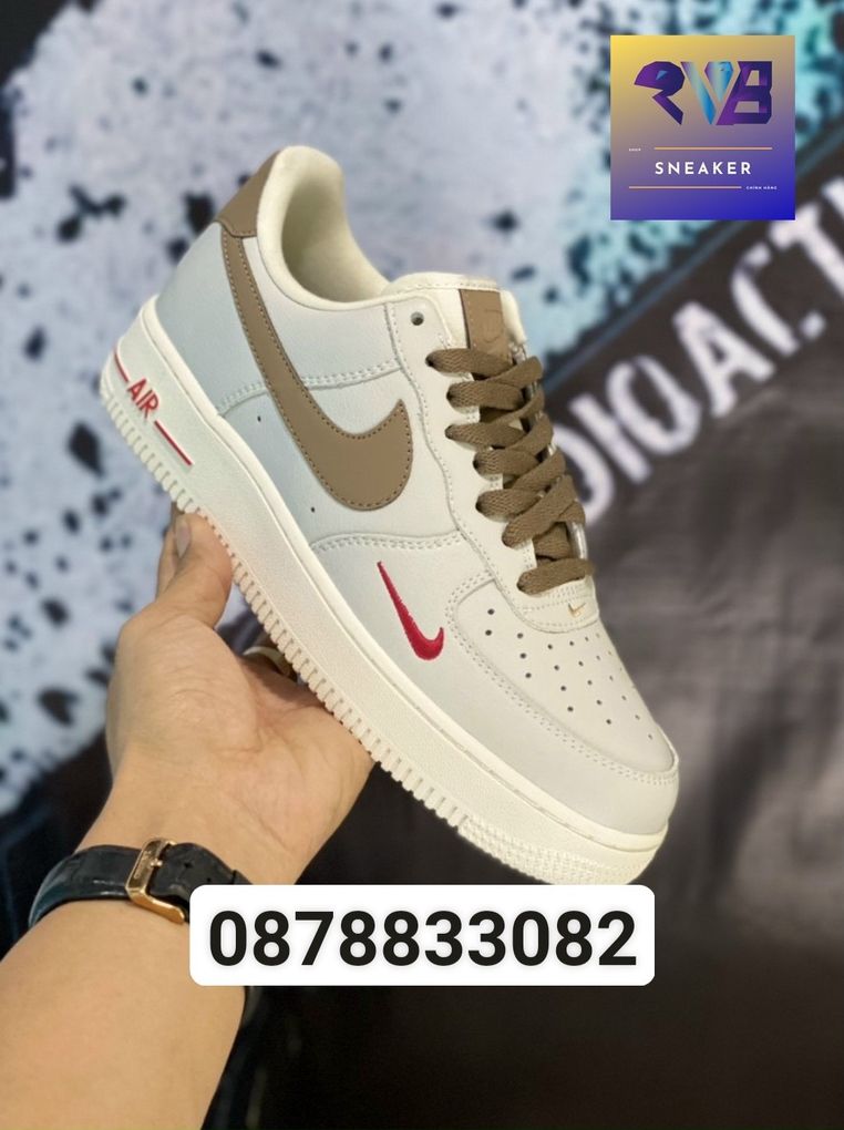 Giày nike af1 low white brown gold chính hãng