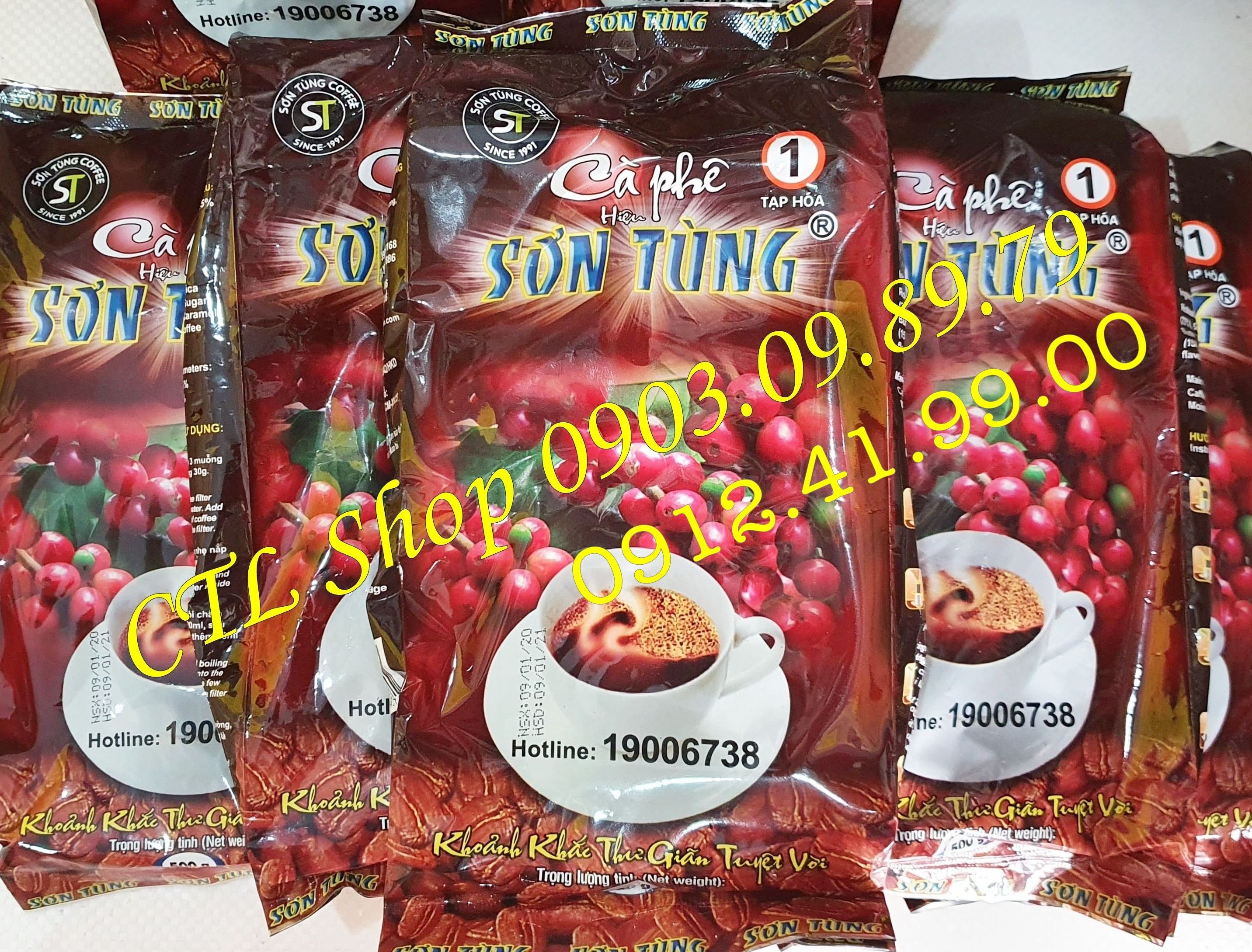 Cà phê sơn tùng số 1, 2, 3, 4 gói 500gr