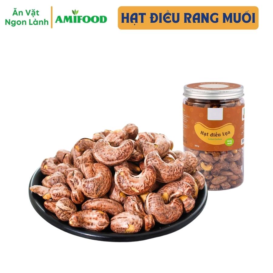 Hạt điều rang muối nguyên hạt bình phước,đồ ăn vặt thơm giòn ngậy - 500gram