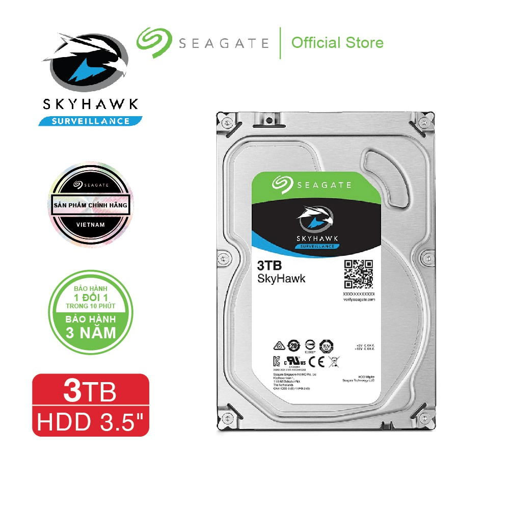 Ổ cứng hdd 3.5" camera seagate skyhawk 3tb sata 5400rpm_st3000vx015