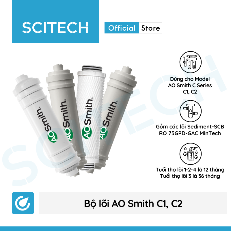 Bộ lõi máy lọc nước ao smith c1/c2