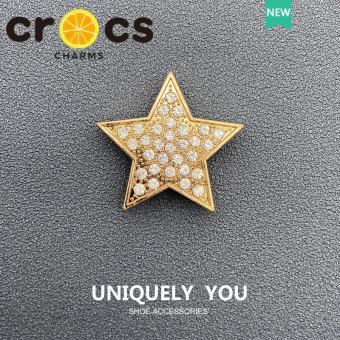 Khóa Kim Loại Hình Ngôi Sao Năm Cánh Đính Đá Trang Trí Giày cross jibbitz chamr dép crocs