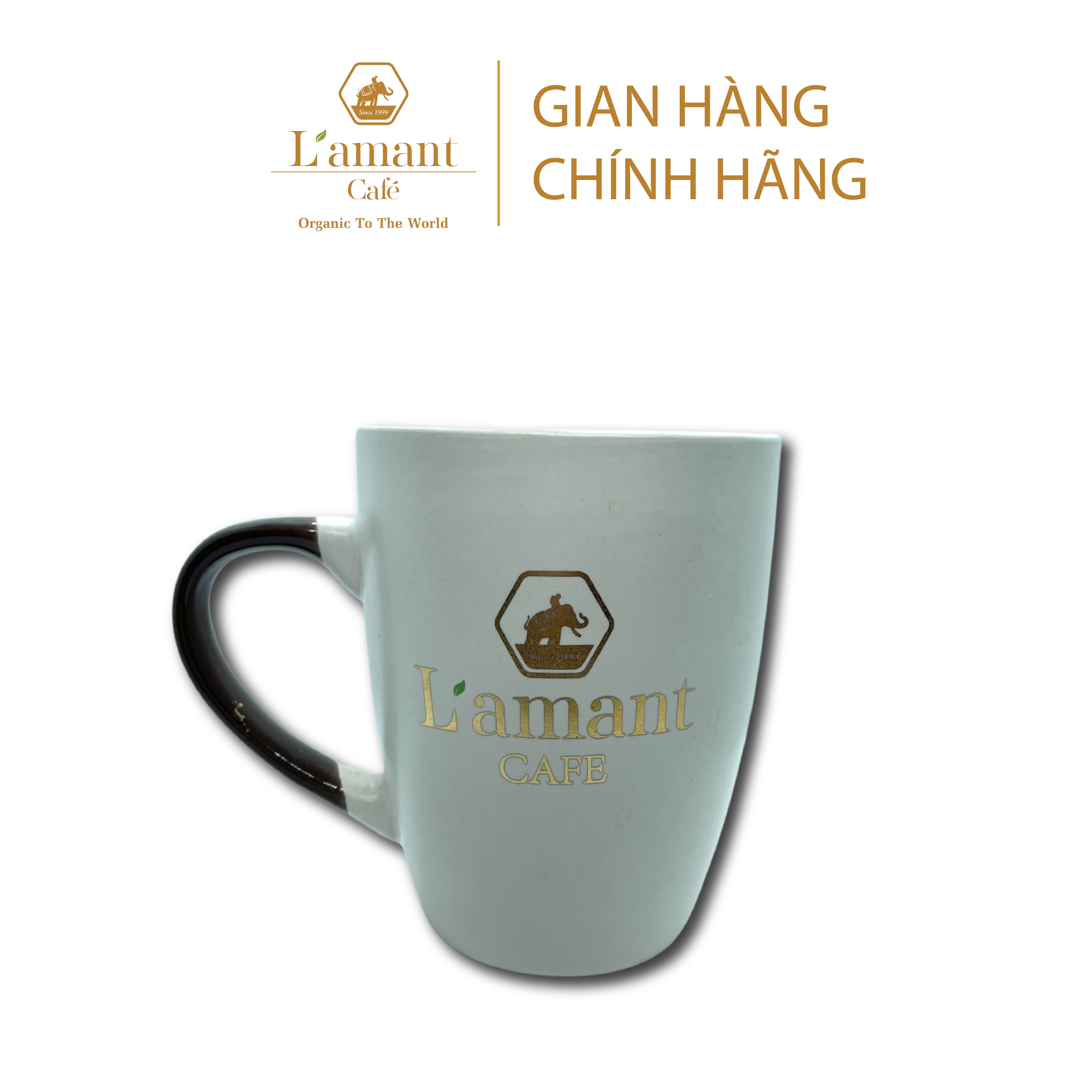 Tách cafe latte l’amant café có quai 350ml - tách cafe gốm sứ cao cấp