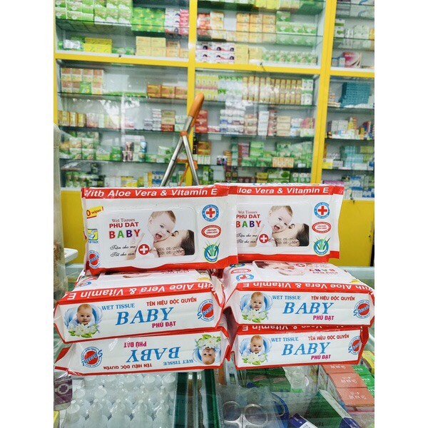 Khăn/giấy ướt baby phú đạt(10 gói) 100/ tờ