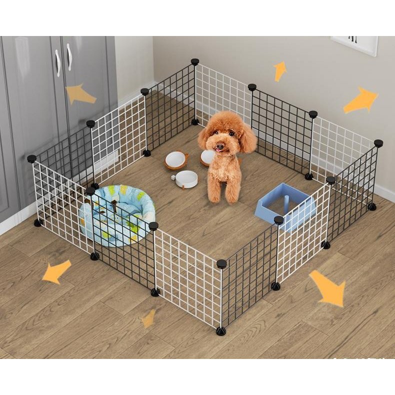 Combo 10 Tấm Lưới Lắp Ghép Chuồng Cho Thú Cưng Chuồng Chó Chuồng Mèo Lồng Thú Lồng Chó Lồng Mèo (Tặng Kèm 20 Chốt)