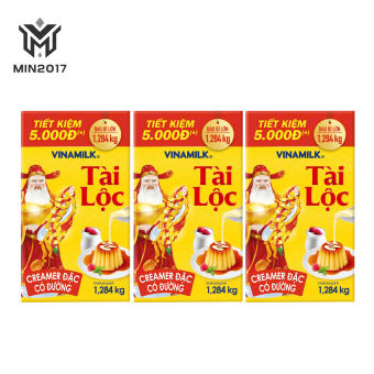 COMBO 03 HỘP Sữa đặc có đường Vinamilk Tài Lộc hộp giấy 1284g - Min2017