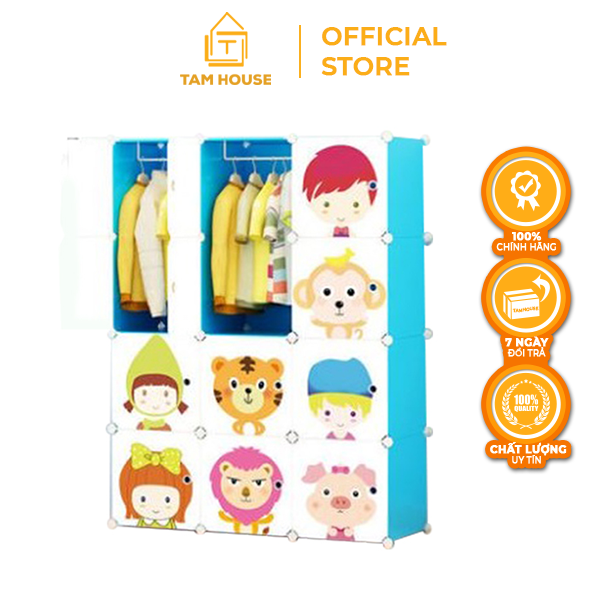 [VOUCHER FREESHIP 50K] Tủ nhựa ghép,tủ quần áo,tủ nhựa đựng quần áo đa năng tâm house 12 ngăn