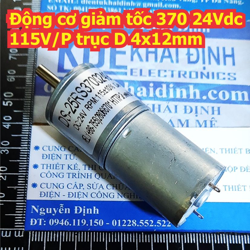 Động cơ giảm tốc 370 24Vdc 115V/P trục D 4x13mm kde7338