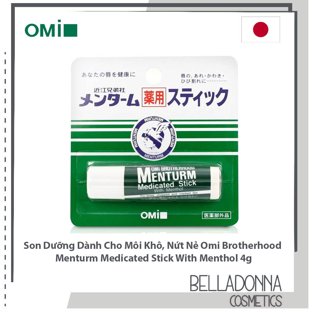 Son Dưỡng Dành Cho Môi Khô Và Nứt Nẻ Omi Brotherhood Menturm Medicated Stick With Menthol 4g