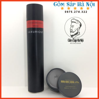 Combo Gôm Sáp Vuốt Tóc Nam Luxurious + Sáp Seba + Lược