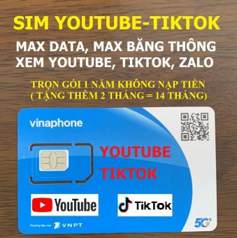 Sim 4G vinaphone THẢ GA trọn gói 1 năm - Max dung lượng - Trọn gói 1 năm không nạp tiền