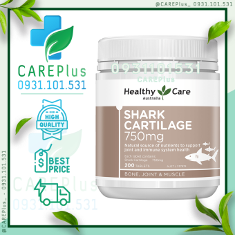 200 viên - Sụn vi cá mập Healthy Care Shark Cartilage 750mg 200 Tablets