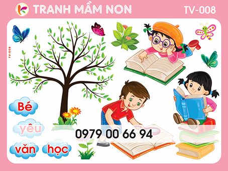 Decal mầm non- GÓC THƯ VIỆN 008