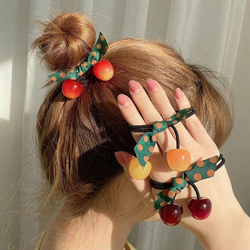 Cột tóc thắt nơ quả Cherry cute