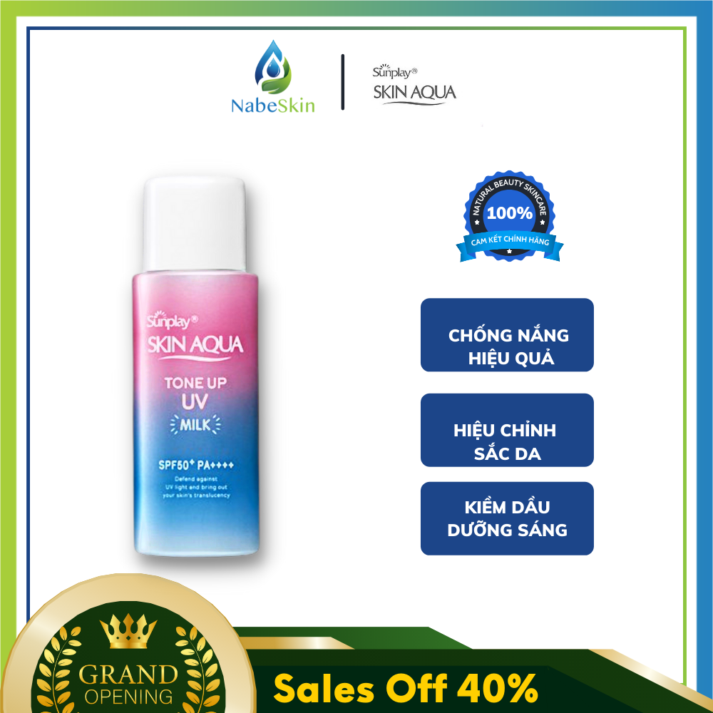 Sữa Chống Nắng Hiệu Chỉnh Sắc Da - Sunplay Skin Aqua Tone Up UV Milk Lavender