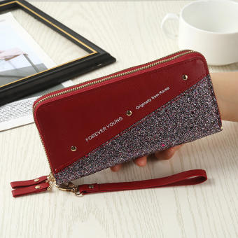 Ví nữ dài cầm tay hai khóa kéo kim tuyến sang chảnh LILA FOA2N