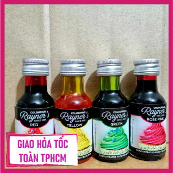 Màu thực phẩm Rayner's 28ml (xanh lá, đỏ, hồng đậm, vàng, cam,...)