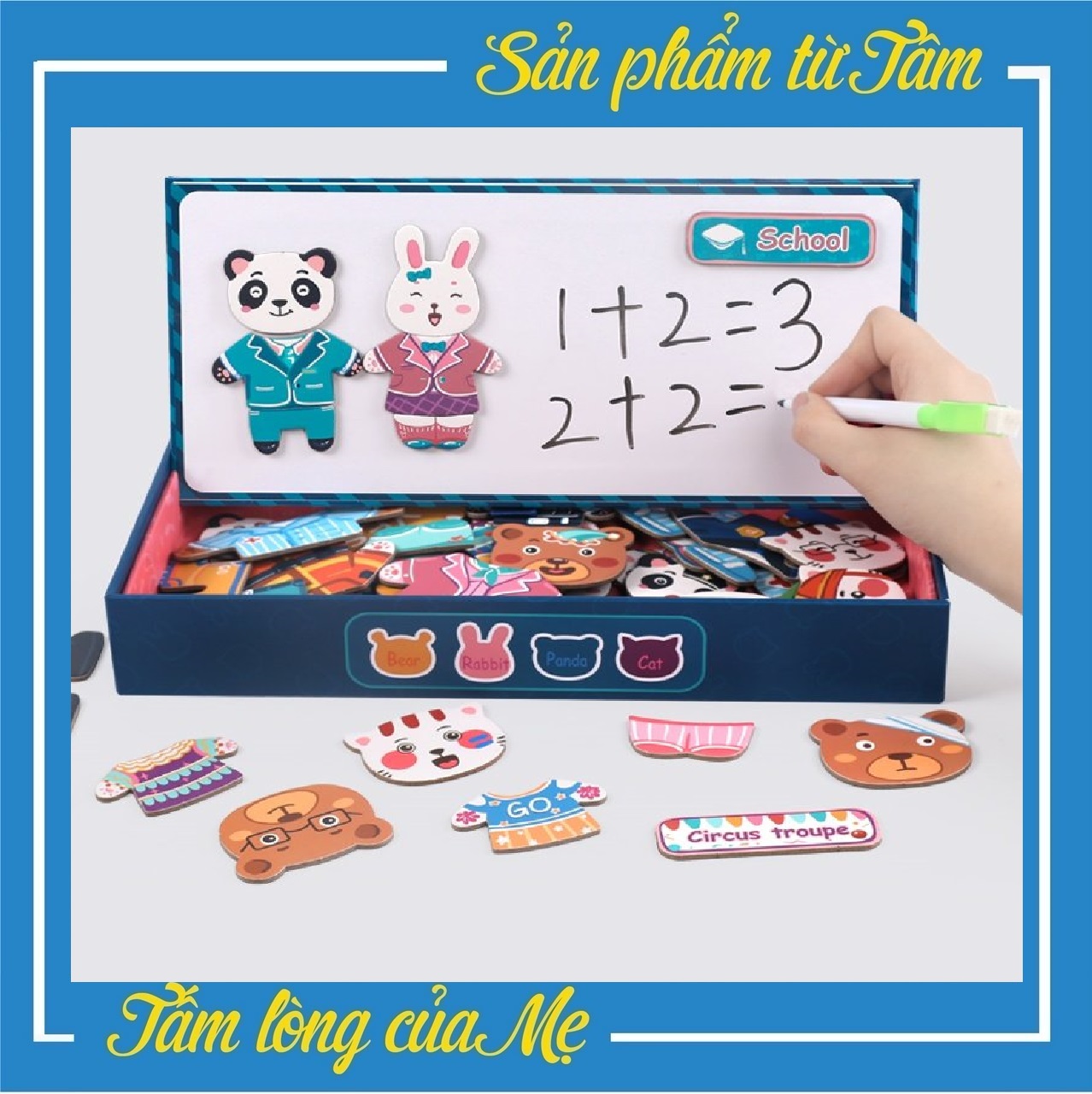 BỘ XẾP HÌNH THAY QUẦN ÁO GIA ĐÌNH NHÀ THỎ - GẤU