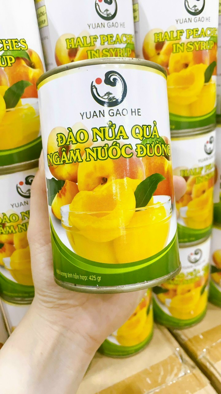 Đào cắt nửa trái ngâm nước đường Ligo Chile 425G