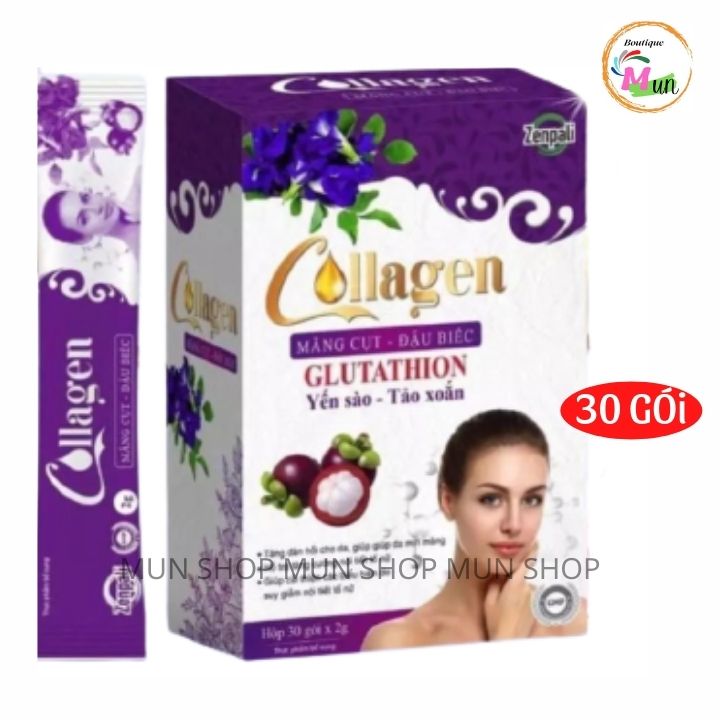 Collagen Măng Cụt Đậu Biếc Hộp 30 Gói chính hãng