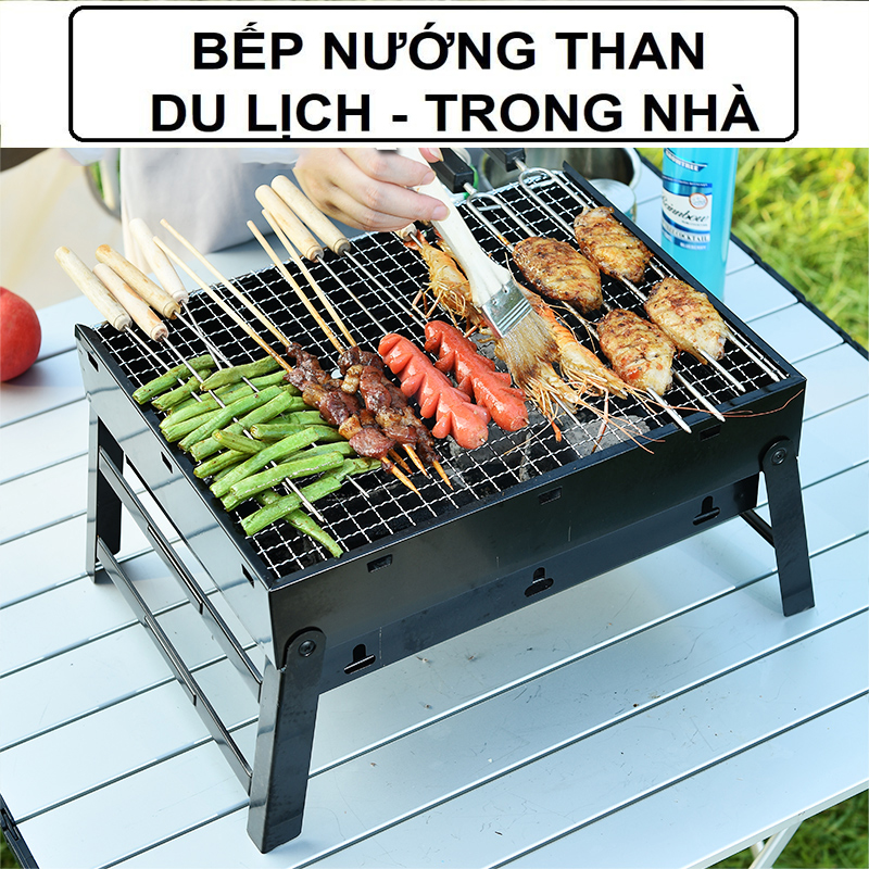 Bếp nướng than hoa - Bếp nướng than chống khói kèm Vỉ nướng Hình chữ nhật - Bếp nướng than , bếp nướng than hoa gấp gọn , bếp nướng than chống khói , bếp nướng bbq ngoài trời