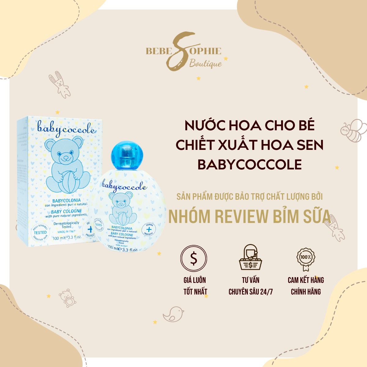Nước hoa cho bé từ sơ sinh - chiết xuất từ hoa sen Babycoccole 5ml