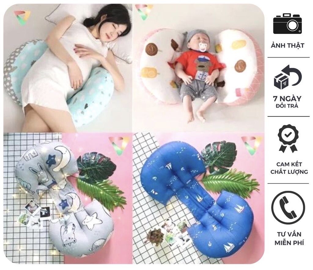 Gối ôm bà bầu cánh tiên cao cấp chống mỏi lưng
