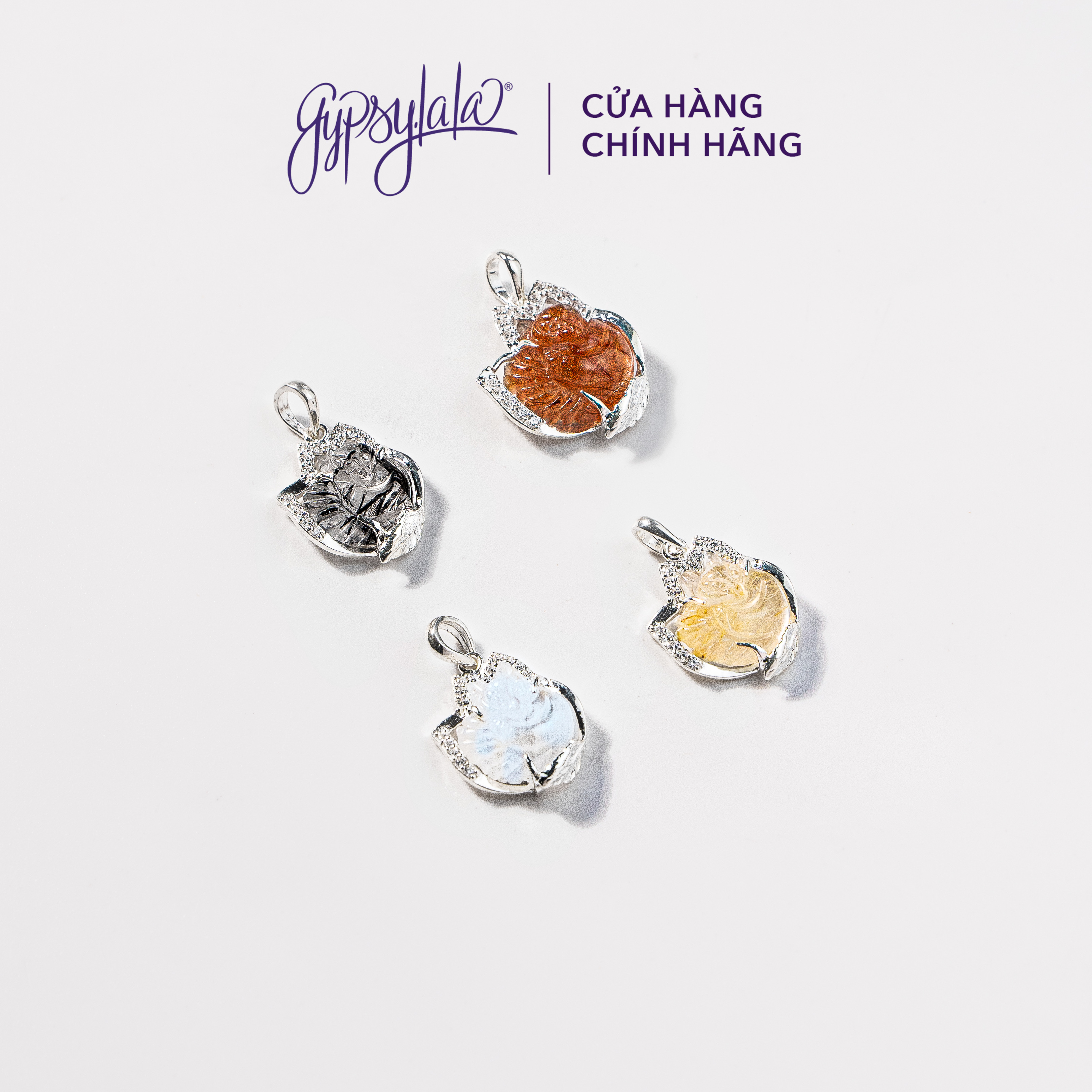 Mặt dây chuyền hồ ly đá thạch anh tóc vàng - đen - nâu sp003823 gypsy.lala