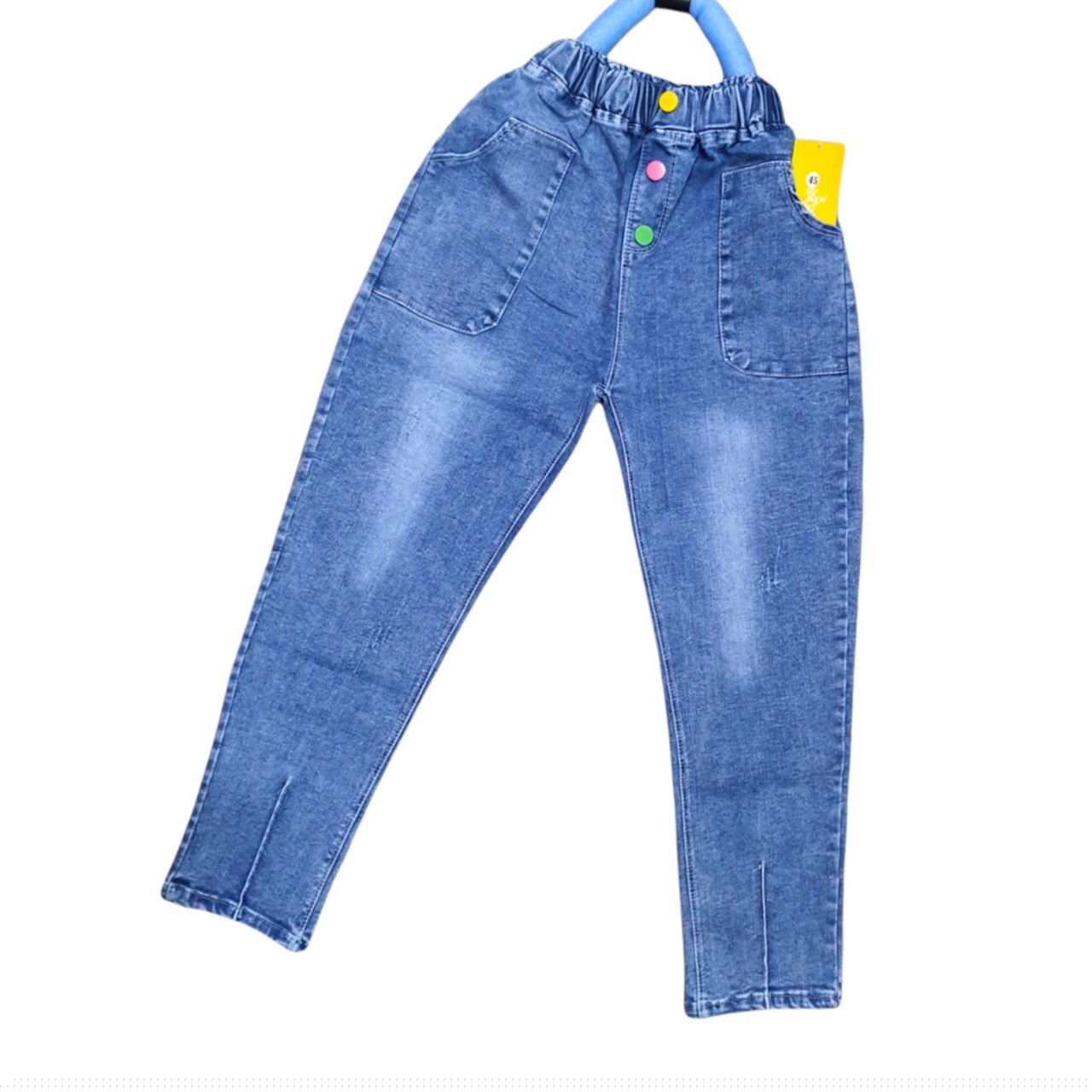 Quần jean dài bé gái 20-45kg, quần bò dài bé gái vải mềm co dãn