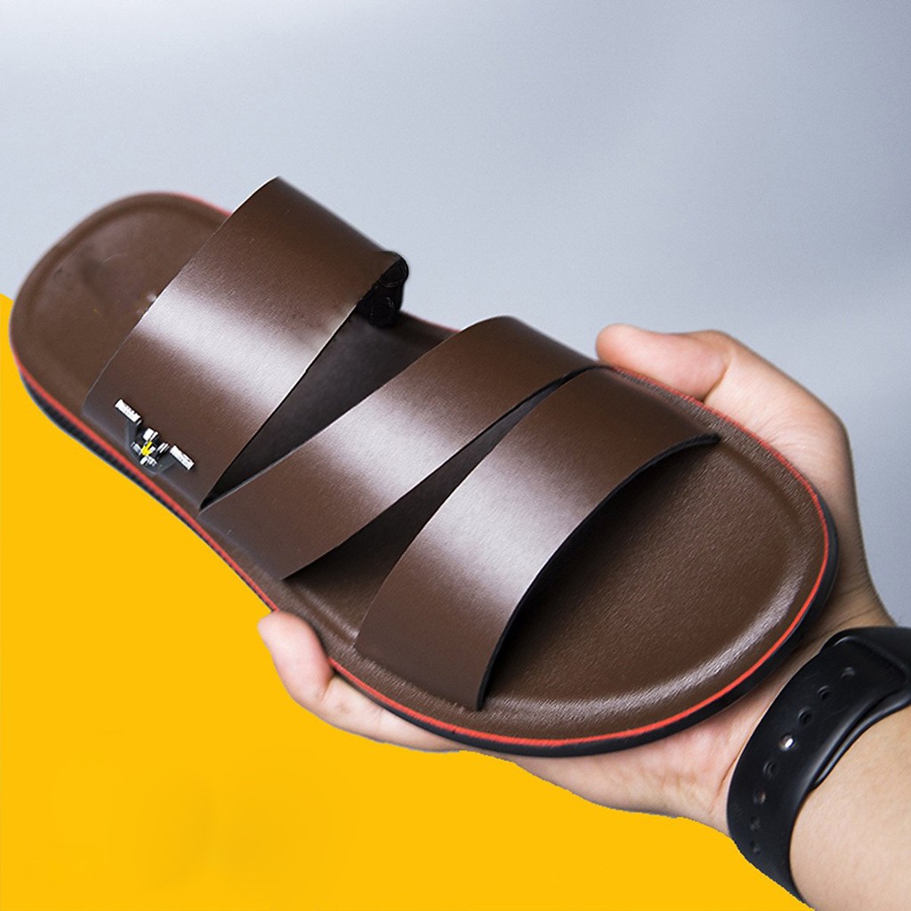 Dép Da Nam Quai Ngang Cao Cấp Kiểu Dáng Thời Trang Mẫu Mới Nhất 2023