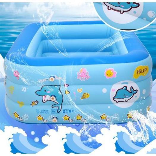 Bể phao bơi 1m5 cho bé (hình chữ nhật) - Có đáy chống trượt an toàn