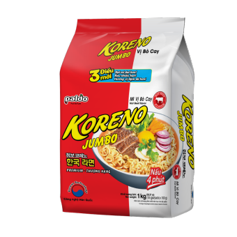 MÌ Ăn Liền KORENO JUMBO HÀN QUỐC 1KG GÀ TÔM BÒ CAY KIM CHI NẤM HẢI SẢN CAY Maximas - đồ ăn vặt
