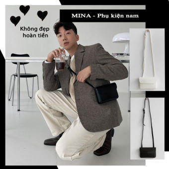 Túi đeo chéo mini nhỏ nam thời trang phong cách Hàn Quốc đeo vai mới 2022 chất da đẹp ví giỏ bóp cứng cáp Minagram