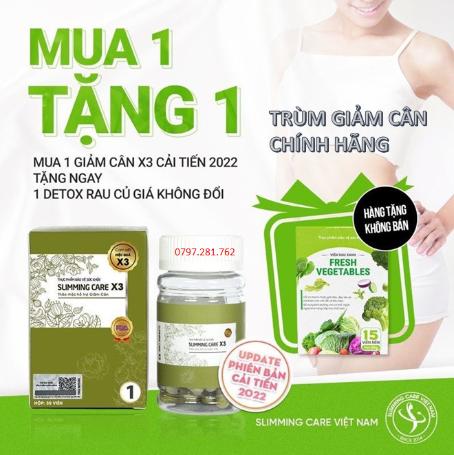 Giảm cân slimming care X3 số 1 CHÍNH HÃNG / slimming care X3 type 1 giúp giảm cân nhanh và an toàn