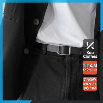 Dây lưng thắt lưng nam nữ bản nhỏ RETRO KuuClothes mặt vuông kiểu dáng vintage Hàn Quốc - Thắt Lưng Retro