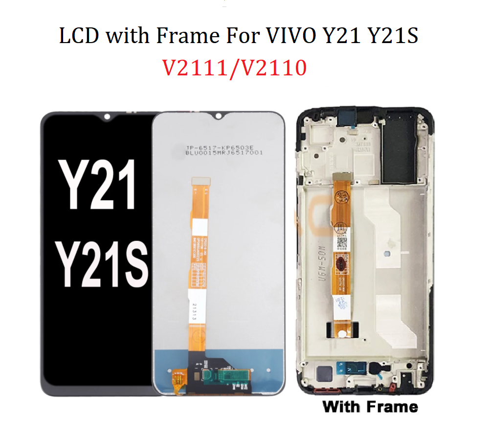 Lcd với khung cho vivo y21 y21s v2110 v2111 màn hình lcd với màn hình cảm ứng màn hình bezel bộ số hóa lắp ráp thay thế