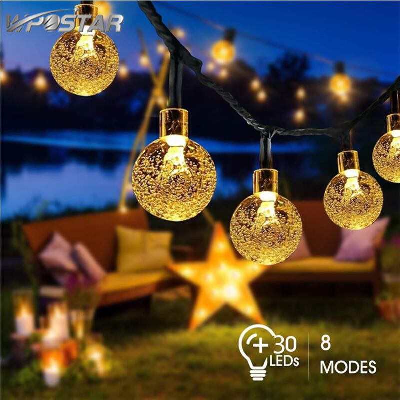 crystal ball solar string lights