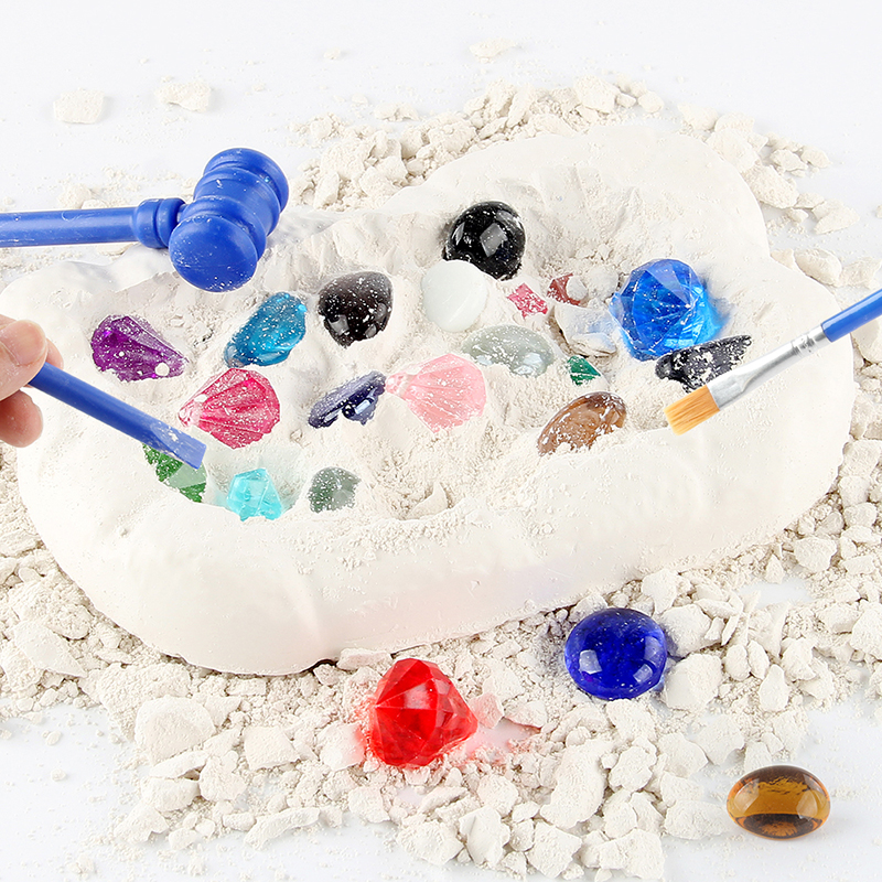 Đồ Chơi Hóa Thạch Khảo Cổ Học Tự Làm Bộ 20 Món Đào Kim Cương Đá Quý Mô Phỏng Học Tập Khảo Cổ Học Trẻ Em Làm Bằng Tay Quà Tặng Sinh Nhật Giáo Dục Trẻ Em