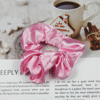 KOREMI Dây Cột Tóc Vải Scrunchies Phi Bóng Full Color - LIGHT PINK