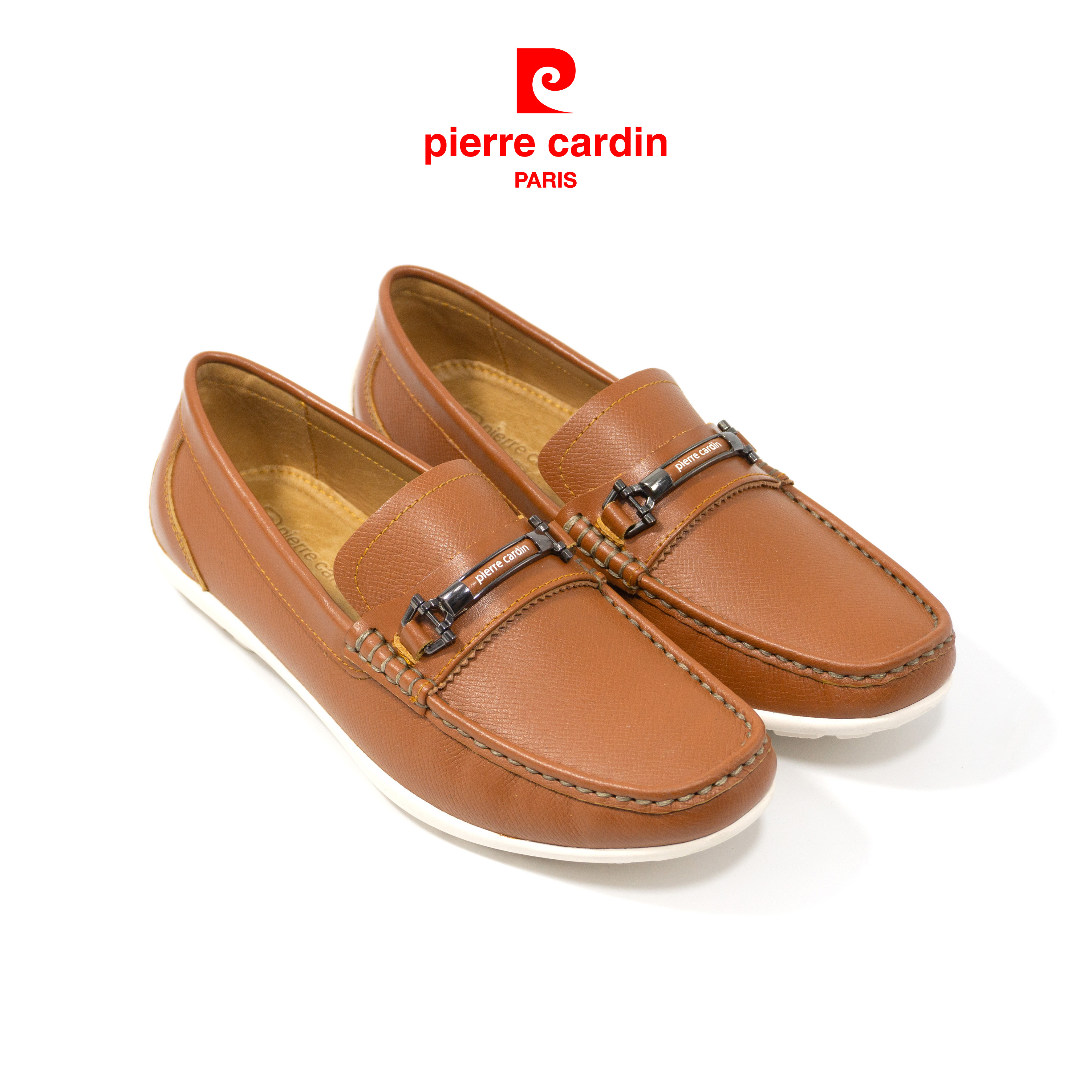 Giày Nam Pierre Cardin Horsebit Loafer chất liệu da bò thật nhập khẩu đế cao su chống trơn trượt bảo