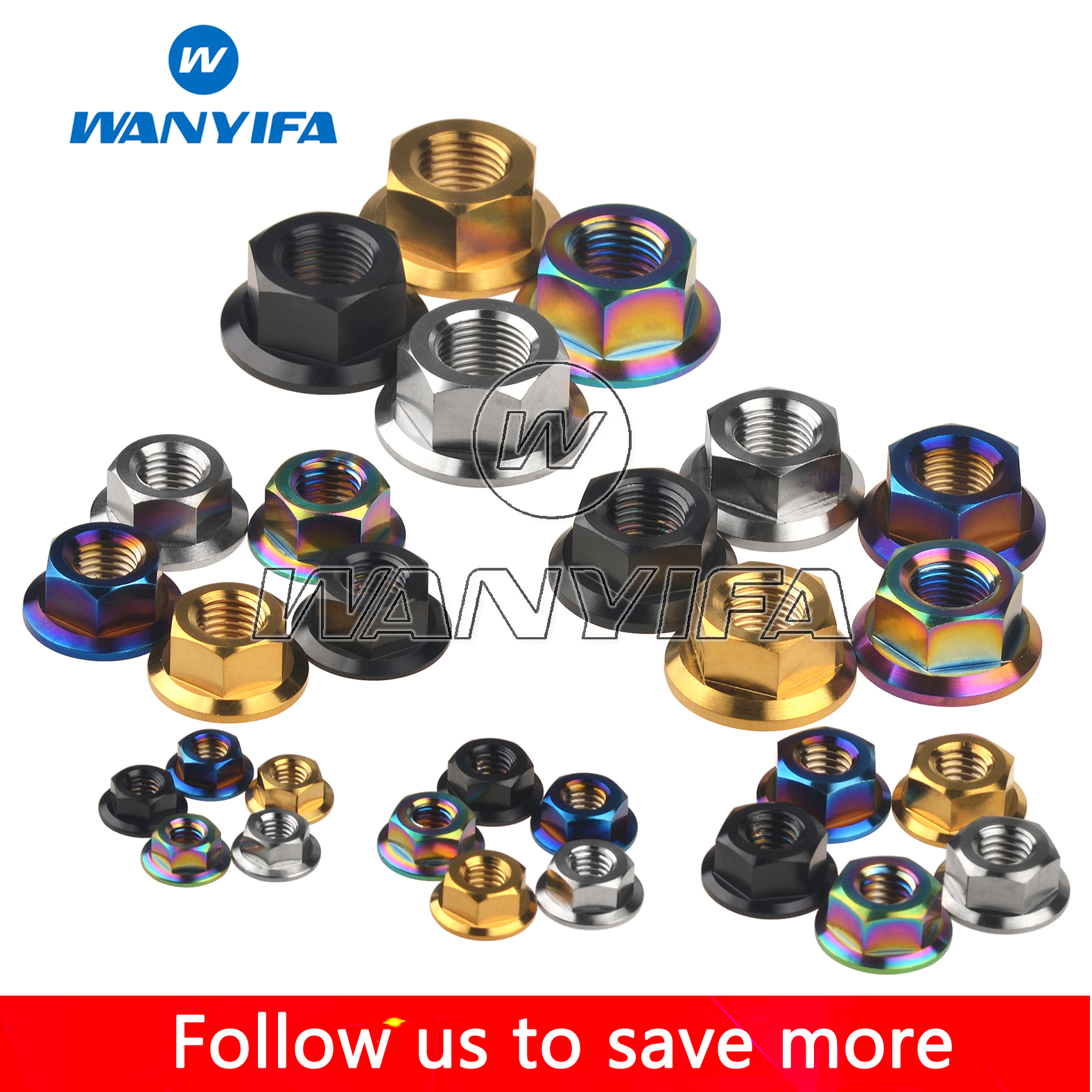 5pcs M12x1.25mm Pitch Titanium Ti Sprocket Flange Bolt Nut Motorcycle